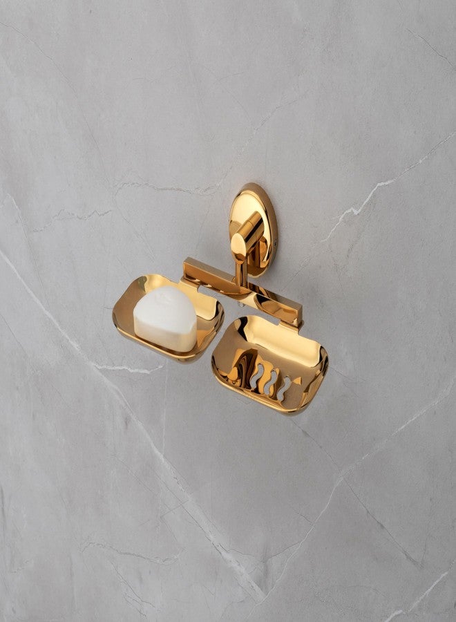 iSTAR Stainless Steel Bathroom Soap Holder/Soap Stand/Soap Dish for Bathroom/Bathroom Accessories Multicolor (Double, Gold) - Image 5